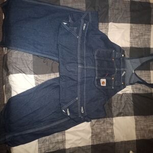 Carhartt Men's Deep Blue Denim Overalls